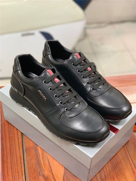 

20fw genuine leather shoes men sneakers casual male footwear fashion brand white shoes mens cow leather white sneakers, Black