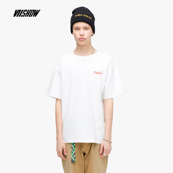 

viishow 2019 summer men's round neck tshirt men short-sleeved cotton tshirt male casual white male td1583192, White;black