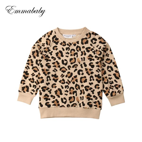 

2019 emmababy children's sweatshirts warm leopard print sweatshirts new winter for little boys and girls 1-7t, Black
