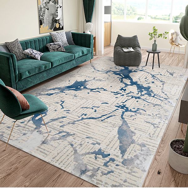 

baizheng nordic thick luxury rug large popular carpet for kids bedroom sofa soft non-slip flooring tapets blue grey gold