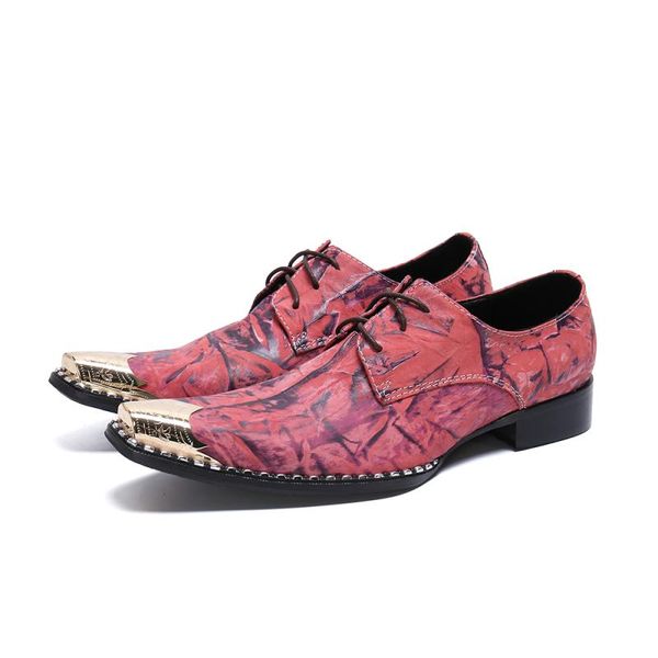 

fashion men shoes genuine leather printed casual shoes men pointed iron cap toe slip on leisure loafers man, Black