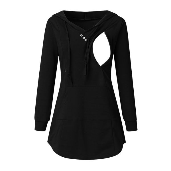 

nursing sweatshirt maternity clothes long sleeve solid for pregnant women hoodies hooded jumper pullover pregnancy clothing