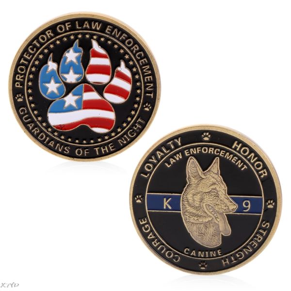

10pcs New Police Dog Guardians Law Enforcement Protector Commemorative Challenge Coin Gift free shipping Hot selling
