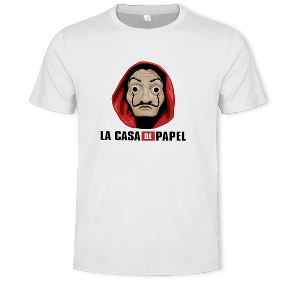 

mens designer short-sleeved t-shirt spanish tv la casa de papel, White;black