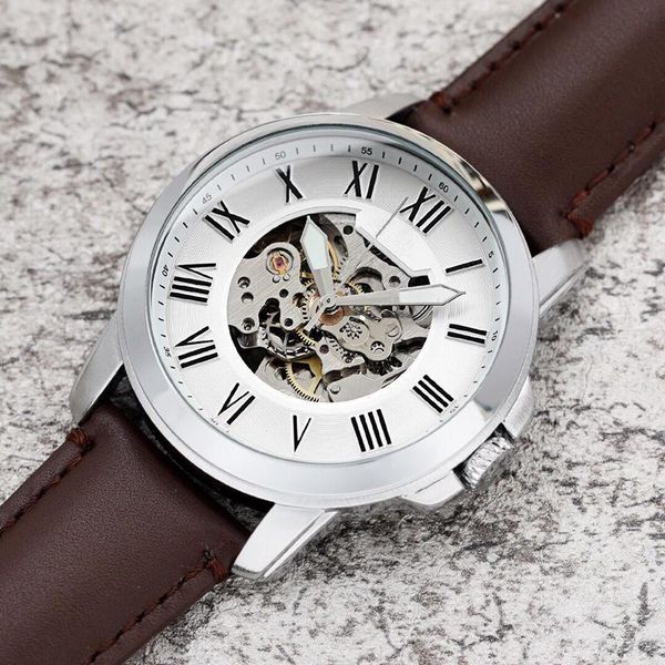 

2018 new wristwatch mens mechanical watch men's quality shipping automatic watches sport ioiql, Slivery;brown