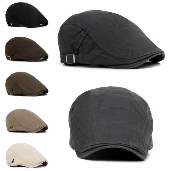 

new men's hat berets cap golf driving sun flat cap fashion cotton berets caps for men casual peaked hat visors casquette hats, Blue;gray