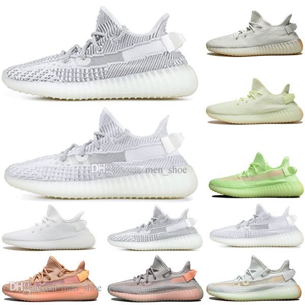 

kanye west clay v2 static reflective gid glow in the dark mens running shoes hyperspace true form women men sports designer sneakers