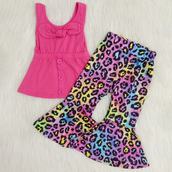 

kids designer clothes girls set leopard print bell bottom outfits toddler baby girls designer clothes summer set milk silk sunflower print, White