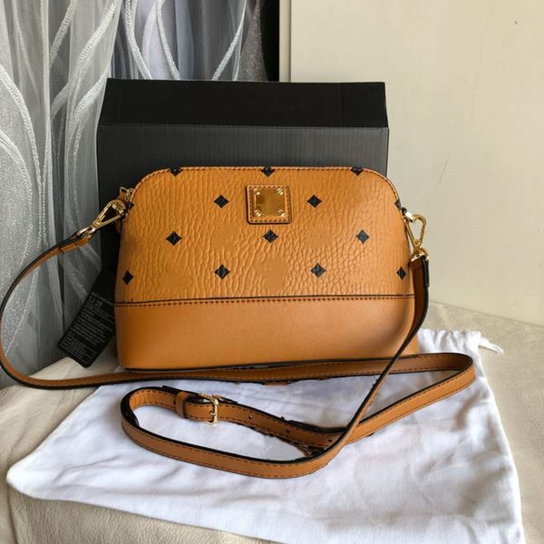 

charm women brand bags designer shell bag brown leather shoulder bag flower luxury shoulder bag with m box