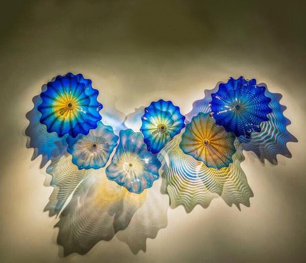 

blue colored glass wall lamps new modern murano glass flower wall lighting hand made abstract glass wall art lights ing
