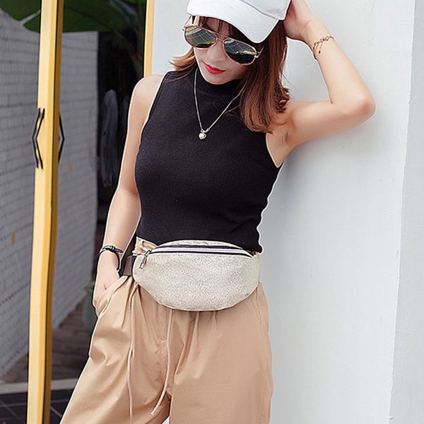 

fanny pack women bag travel beach shiny waist bags hengreda raves hip bag fashion hologram pu travel
