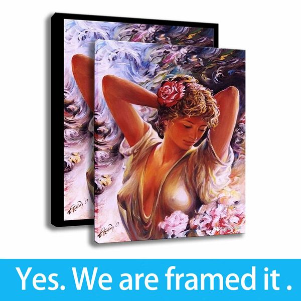 

modern decor painting living room wall art girl hd prints on canvas framed art - ready to hang - support customization