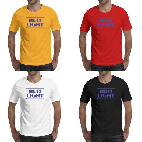 

mens bud light beer logo fashion t shirt printing cool cotton shirts humorous short sleeve tees, White;black