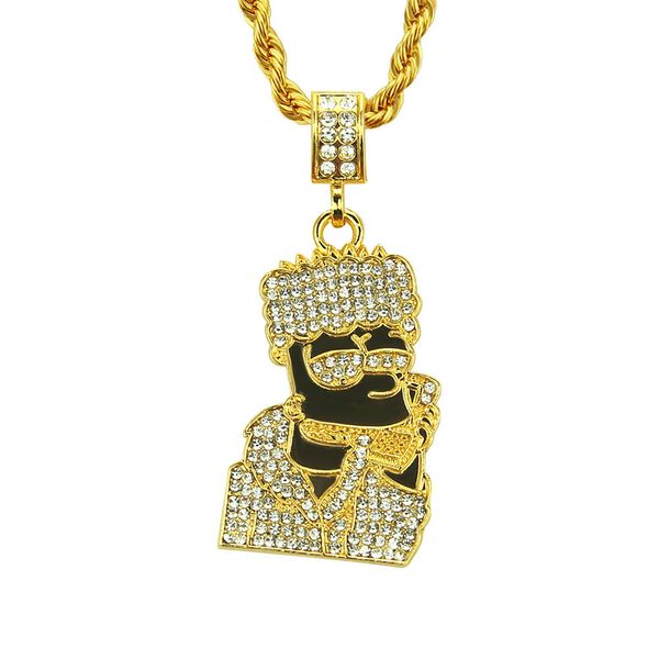 

2019 new hip hop men women cartoon pendant necklace jewelry 24inch stainless steel rope chain. ing, Silver