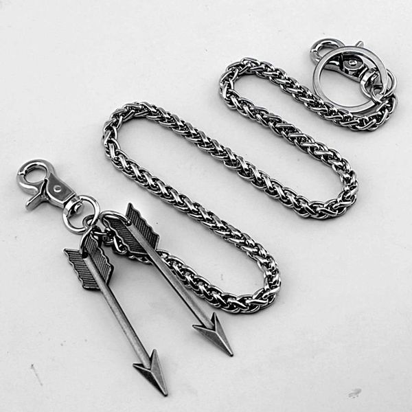 

men heavy gunmetal waist biker skull wallet key chain rock punk trousers motorcyle hiphop leather pant jean chain dr230, Silver