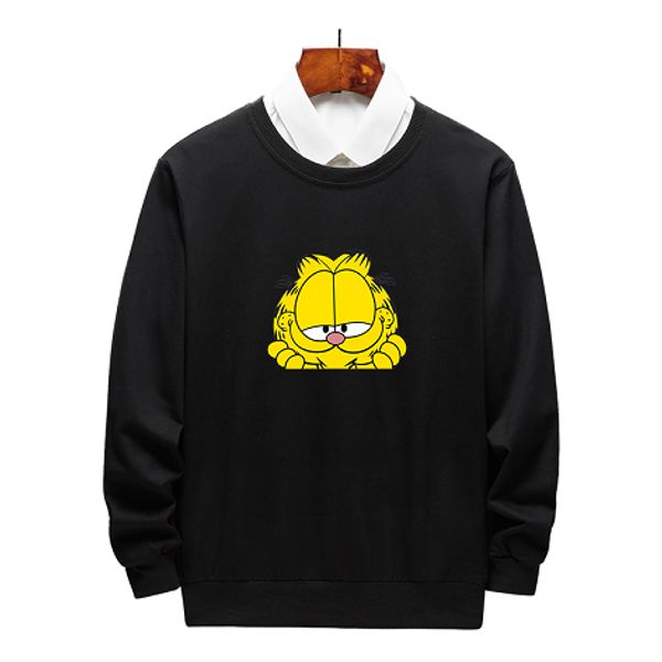 

мужская женская марка толстовка мужчины сплошной цвет топы женские мультфильм печати толстовки мужская повседневная одежда причинно-следстве, Black