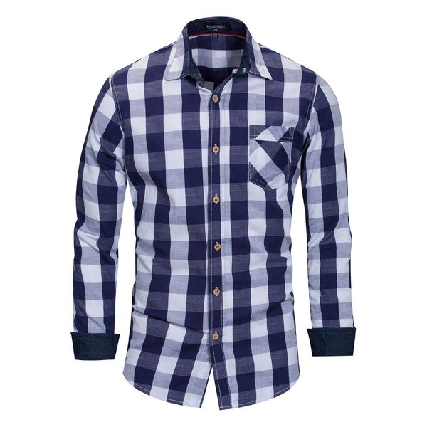 

new large size men's cotton long sleeve shirt plaid shirt, White;black