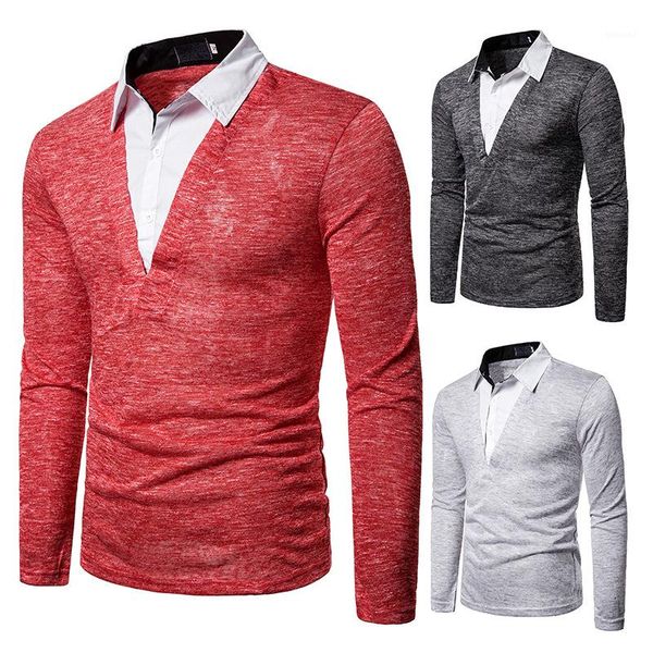 

two pieces designer male shirt long sleeved solid color clothing mens casual fashion breathable shirts fake, White;black