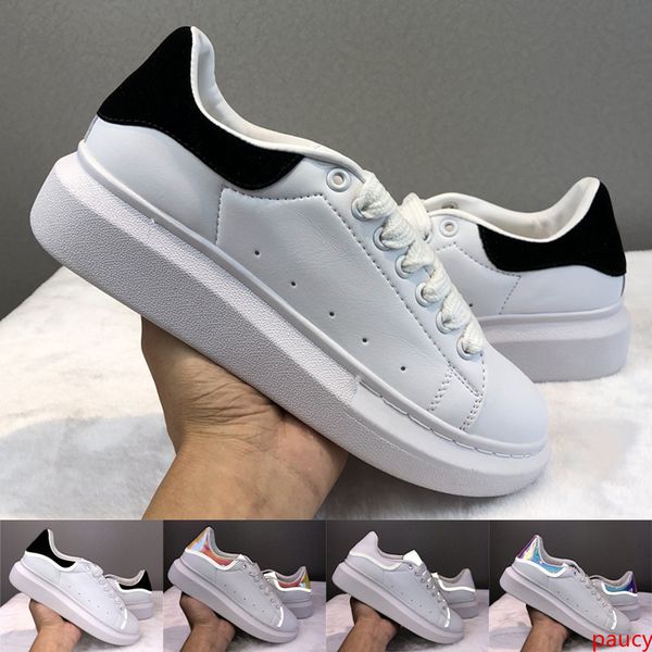 

2020 velvet chaussures black white golden reflective fashion leather luxury designers shoes mens womens sneakers platform casual flat shoes
