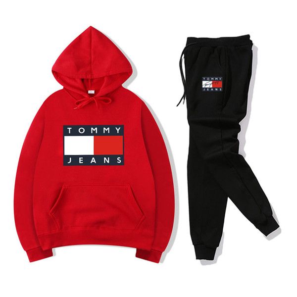 

b20 emboitement men tracksuit tom women goose casual sport suit jacket hoodie pants sweatshirt and pant suit hoodie set sweatsuit trousers, Black