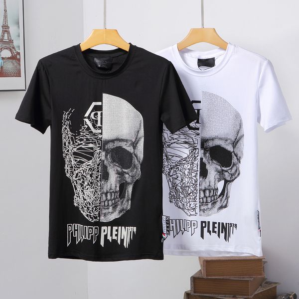 

2020 summer luxury short sleeve new men's printed short sleeve casual t-shirt youth t-shirt, White;black