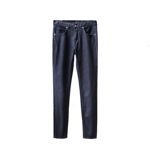 

men straight leg jeans dark navy demin pants for men classic cowboy, Blue