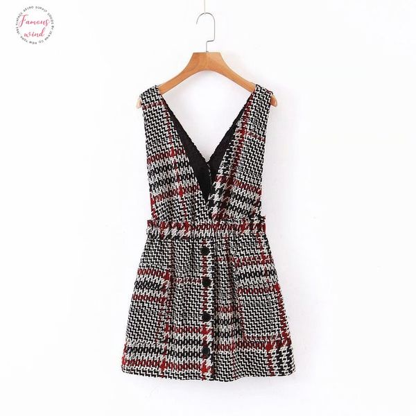 

women elegant tweed suspender skirt pockets button decorate overalls elastic waist casual chic mini summer skirts, Black