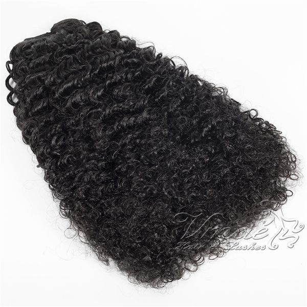 

indian virgin natural black clip in elastic band hair ties drawstring curly 3c afro kinky human hair ponytails for black women