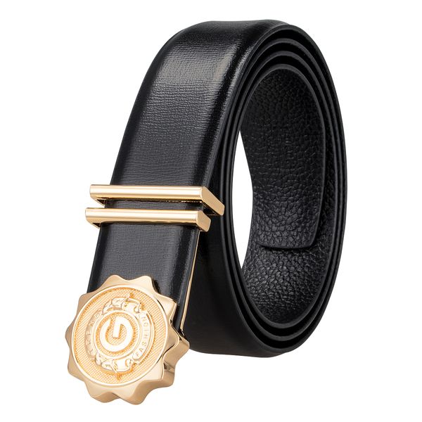 

hi-tie новая мода роскошный дизайнер кожаный ремень коровы мода люкс золотая пряжка мужской кожаный ремень bk-0013, Black;brown