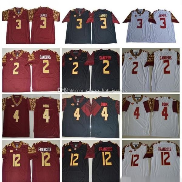 

ncaa florida state seminoles 2 deion sanders jersey college football 3 derwin james 4 dalvin cook 5 jameis winston 12 deondre francois, Black;red