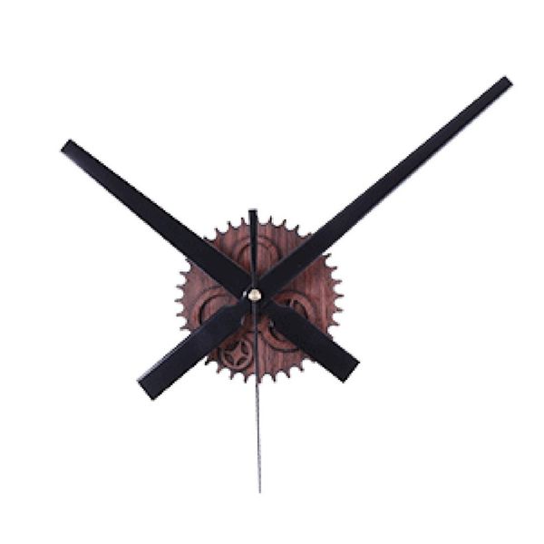 

large size wall clock pointer set gear walnut acrylic panel metal pointer home improvement wall clock