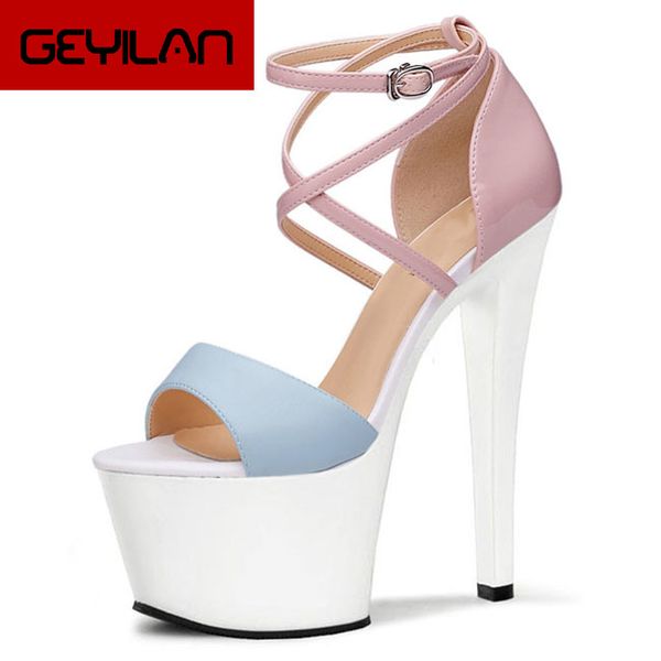 

17cm fashion parties bottom shoes women pump ankle strap shoes summer sandals women's, Black