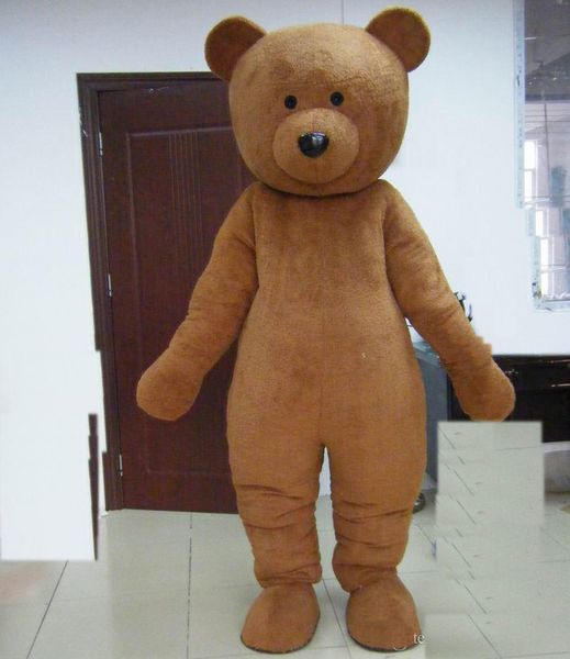 

2019 factory outlets brown colour plush teddy bear mascot costume for adults to wear for sale, Red;yellow
