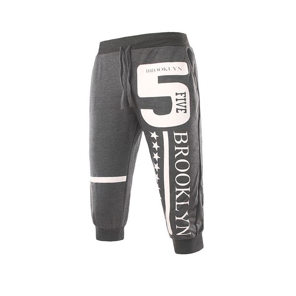

summer men's new 5 letter digital cropped pants fashion casual, White;black