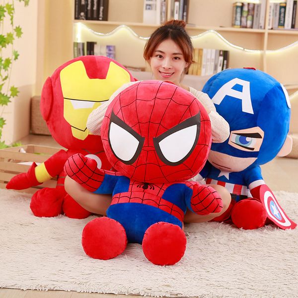 

35cm 45cm 55cm soft stuffed super hero captain america iron man spiderman plush toys the avengers movie dolls for kids birthday