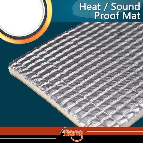 

109x98cm 43"x39" auto heat sound deadener deadening shield foil insulation exhaust muffler blanket mat pad anti vibration