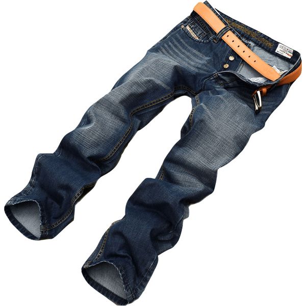 

джинсы промытые градиент зимние мужские джинсы сыпучие вскользь тонкие прямые мода узкие черные брюки indigo мужские, Blue