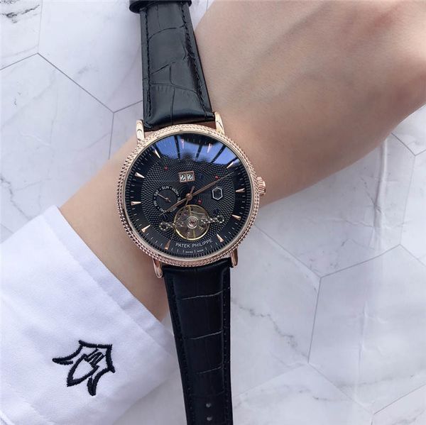 

горячие мужчины tourbillon автоматическая механические часы top brand дорогих наручные часы кожаный ремешок календарь большие циферблаты час, Slivery;brown