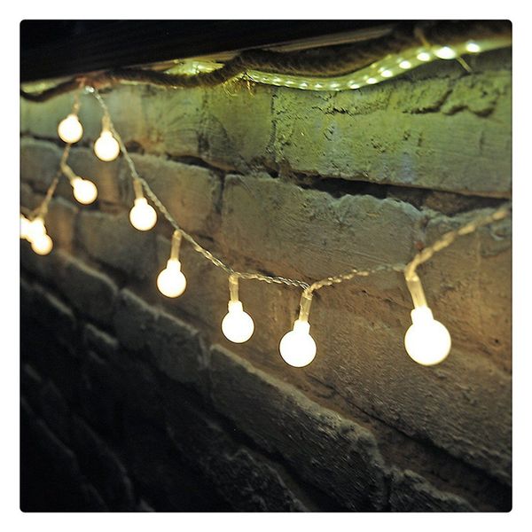 Led String Lights Warm White Ball Fairy Lights Waterproof Decorative Starry Lights For Bedroom Patio Parties Battery Powered New Garden Wall Decor
