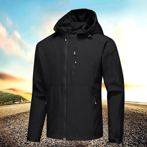 

men sport zip jackets coat casual softshell outwear waterproof for outdoor mck99, Blue;black