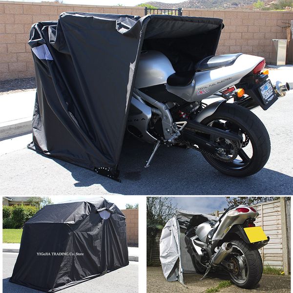 

motorcycle shelter, 270cm*105cm*155cm, 600d oxford material waterproof motorcycle cover, galvanized steel garage tent