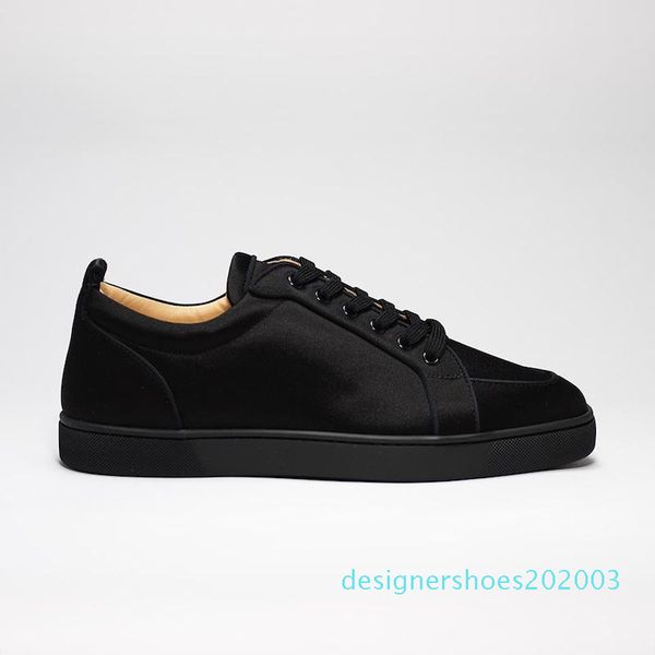 

hi 2019 studded spikes sneakers junior red bottom low flat trainers jungle green mens suede leather party shoes d03, Black