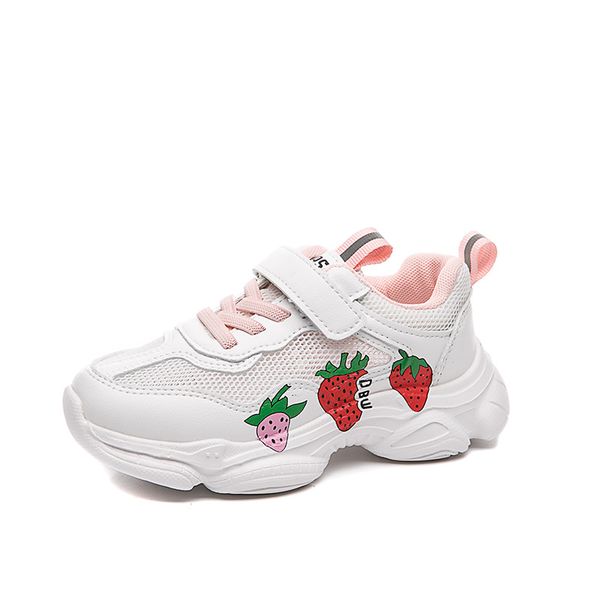 

girls' shoes 2020 spring and autumn models fashion shoes mesh breathable princess white summer children's sports sho, Black;red