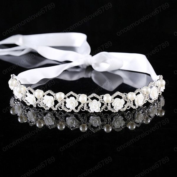 Nupcial do casamento de luxo brilhante Rhinestone Flower Headband Mulheres Hairband Cabelo Estilo Coreano Jóias Acessórios