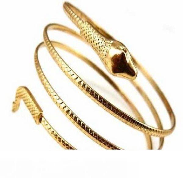 

punk bangle coiled snake spiral upper arm cuff armlet armband bangle bracelet men jewelry for women party barcelets, Black