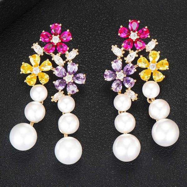 

godki korean trendy imitation pearl earrings for women bohemian geometric drop earring 2020 brincos female diy fashion jewelry, Silver