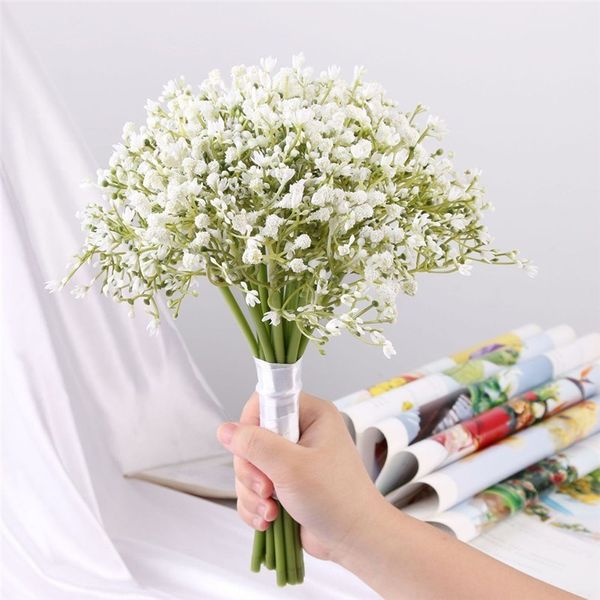 

babysbreath plastic artificial flowers white gypsophila diy branch babies breath fake flower for wedding home living room decor