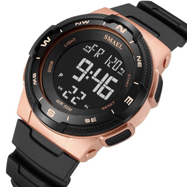 

new fashion casual men watches smael men led digital watches big dial sports reloj hombre montre homme zegarek meski, Slivery;brown