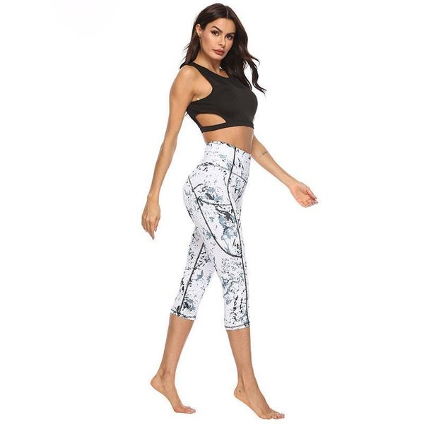 

gym yoga pants women print tight sports leggings seamless high waist running elastic fitness push up pants slim workout leggings, White;red