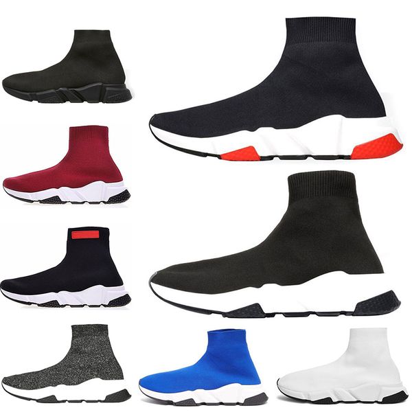 

2019 ace luxury designer casual sock shoes speed trainer black red triple black fashion socks sneaker trainer casual running shoes 36-42